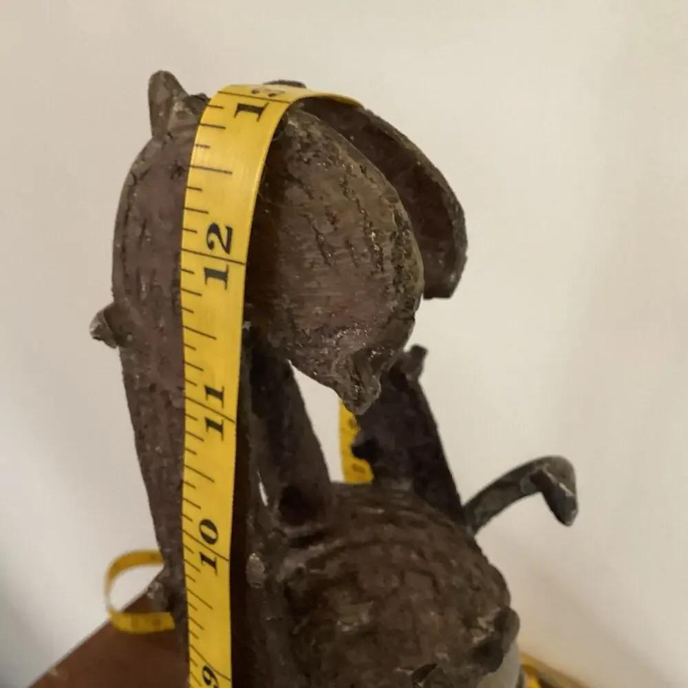 Cast Bronze Bust of King of Benin Nigeria African Antique vintage